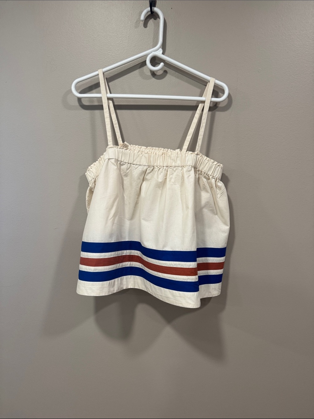 Sundry Cream Camisole with Blue and Brown Stripes